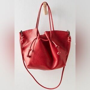NWT Free People Head Over Heels Tote in Red Lips